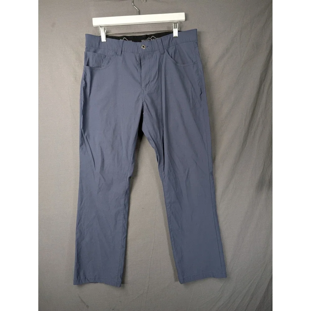 Eddie Bauer Mens Horizon Guide Chino Pants 34x30 Gray Blue Hiking Outdoor